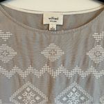 Wilfred Blondelle Linen Grey & White Embroidered Mini Dress | S Photo 2