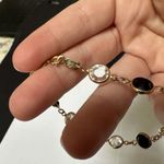 Swavorski Swarovski (Swan Signed) Black Faceted  Crystal Bracelet Gold Tone With Extension Photo 4