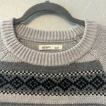 Old Navy womens gray fair isle crewneck knit sweater with sequins size small Photo 15