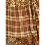 Large (Runs Big) Brand Unknown Plaid Floral Bohemian Fall Skirt Brown Size M Photo 5