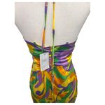 Danielle Bernstein New  WeWoreWhat Dress Womens Small Yellow Purple Strapless 70s Photo 4