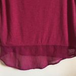 Lucky Brand Burgundy Red Plum Sheer Panels Embroidered Mandala Short Sleeve Top Photo 8