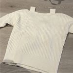 Derek Lam  10 Crosby Cold Shoulder Ribbed Knit Sweater in Ivory Photo 5