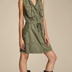 Lucky Brand  Cargo Utility Mini Dress Size Medium Tie Waist Snap Closure Photo 4