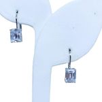 Sterling Silver 925 Clear CZ Lever Back  Earrings Photo 4