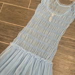 Free People let’s talk tutu slip nwot sheer boho revolve dress gown fall blue Photo 2