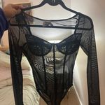 Princess Polly Black Mesh Bodysuit Photo 3