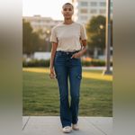 Hollister  Highest Rise Cargo Flare Jeans Dark Wash Soft Stretch W26 L31 Size 3R Photo 1