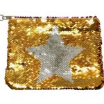 Sequin Star Canvas Cosmetic Purse Gold Photo 0