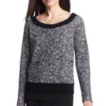 Eileen Fisher Sweater Heathered Black Melange Linen Twist Pullover Knit XL EUC Photo 1