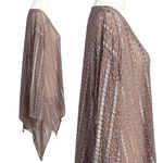 Dress to Kill Asymmetrical Shimmer Art to Wear Textured Lace Tunic Top One Size Purple Size undefined Photo 2