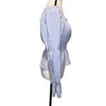 SO  Goods for Life Smocked Peplum Square Neck Bell Sleeve Blouse Baby Blue Size S Photo 1