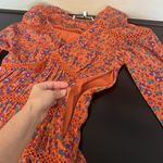 Rebecca Minkoff Caden ruched tiered dress, burnt orange floral print, lined, XS Photo 7