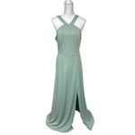 Birdy Grey Classic Sage Gene Cross Front Halter Style Maxi Gown Dress Size XL Photo 1