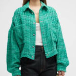 IRO  Ezro Tweed Textured Shacket Mint Green Cropped Snap Button Jacket Photo 0