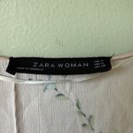 Zara Woman Pink Floral Maxi Dress Tie Front Flutter Sleeve Slit Medium Photo 3