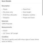 London Times  pleated floral strapless bow on front Photo 11