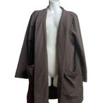 Eileen Fisher Open Viscose Blend Long Cardigan jacket Gray Taupe Size Large Photo 0
