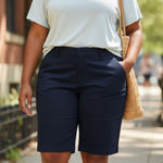 G.H Bass Women's Navy Bermuda Shorts size 10 Blue Photo 0