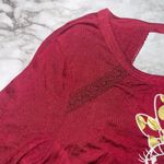 Disney  | Long Sleeve Shirt Keyhole Lace Minnie Mouse | Maroon | Womens | M Photo 1