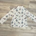 Victoria's Secret White with Multi-Color Print Button Front Top Only Pajamas S Photo 6