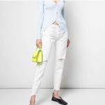Moussy Vintage Odessa Straight Leg White Jeans Pants Raw Hem Size 24 Women's Photo 2