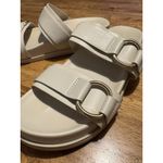 A New Day  Marcy Two band Buckle Sandals Cream Gold Size 10 Boho Preppy Classic Photo 1