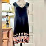 French Connection  Art Deco Beaded Hem Shift Dress Sleek Black Evening Style~6💛 Photo 11