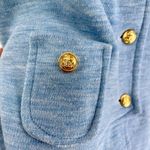 60s Vintage Blue A Line Sleeveless Tunic Open Front Shirt Dress Nautical Buttons Size M Photo 5