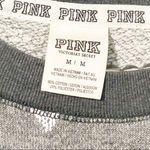 PINK - Victoria's Secret Victoria’s Secret PINK Christmas Winter Sweatshirt Gray Crew Neck snowflake Photo 2
