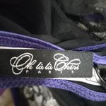 Oh la la Cheri Paris L Underwire Sexy Stretch Tulle n Lace Purple Black Lingerie Size L Photo 2