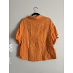 Magaschoni Women’s Large Top Gauzy Cotton Orange Short Sleeve Preppy Coastal Photo 3
