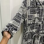 Velvet by Graham & Spencer Patterned Button Down Shirt Dress Grey & Cream Sz S Gray Photo 5