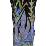 Glory Fibers original designs 100% silk hand painted dress black Iris Garden M Size M Photo 3