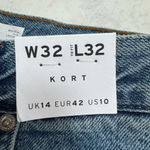 Topshop NWT Women's  Kort Jeans Size 32 x 32 Blue Denim Photo 9