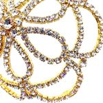 Rhinestone & Gold Tone Hair Bun Nest Cover Wedding Ballet Dance Gymnastics Photo 2