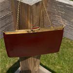 Vintage Etra Brown Leather Frame Clutch with Gold Hardware Photo 3