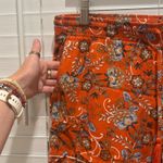 J.Jill  Floral Paisley Print Boho Shorts Orange Womens Medium Tassel Drawstring Photo 5