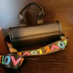 Love by Design Love colorful multi color removable crossbody strap handbag black faux leather Photo 4