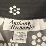 Anthony Richards Black White Floral Hawaiian SS 1/2 Zip Robe Loungewear Medium Photo 7