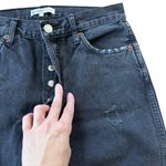 RE/DONE High Rise Loose Jean Washed Black with Rips Photo 6