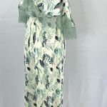 Foxiedox New Lace Ruffle Printed Cropped Strapless Jumpsuit Green Petite Size XS Photo 11
