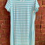 Southern Tide Aqua and White Striped Dress Photo 0