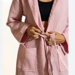 Relaxqua Vintage Pink Belted Waffle Hooded Robe Women's Made in Italy Size M Size M Photo 0