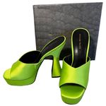 Boutique Size 9 NIB Azalea Wang Satin Green Heels Shoes Photo 6