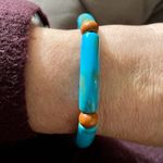 NWT Handcrafted emress jewelry Turquoise Tube Stretch Bracelet Blue Photo 1