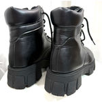 Wild Diva  Lounge Black Lace Up Lugged Boots, Size 8.5 Photo 3