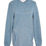 Eddie Bauer Light Blue Fleece Sweater Hoodie Size Medium Preppy Blue Pullover Photo 0