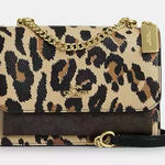 Coach Klare Crossbody Bag With Leopard Print And Signature Canvas # CCK61 Photo 0