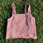 American Eagle Pink Gingham Square Neck Corset Style Crop Top Photo 1